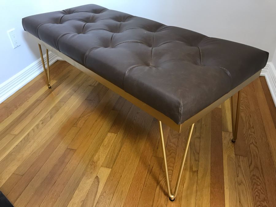 Safavieh Marcella Metal Mid-Century Modern Style Hairpin Legs Bench 47W X 20D X 18H [Photo 6]