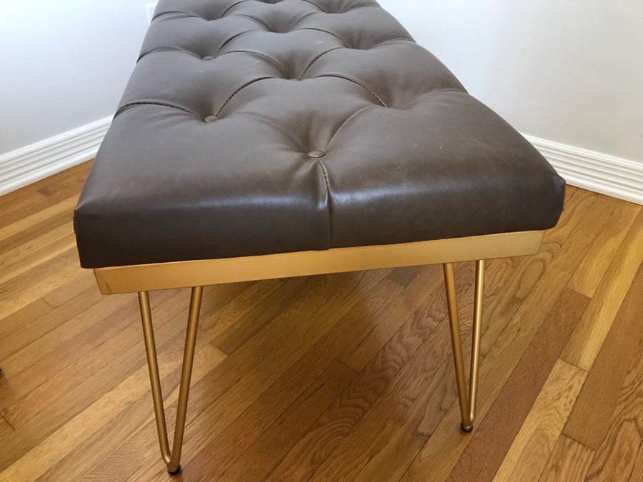 Safavieh Marcella Metal Mid-Century Modern Style Hairpin Legs Bench 47W X 20D X 18H [Photo 7]