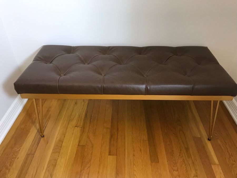 Safavieh Marcella Metal Mid-Century Modern Style Hairpin Legs Bench 47W X 20D X 18H [Photo 3]