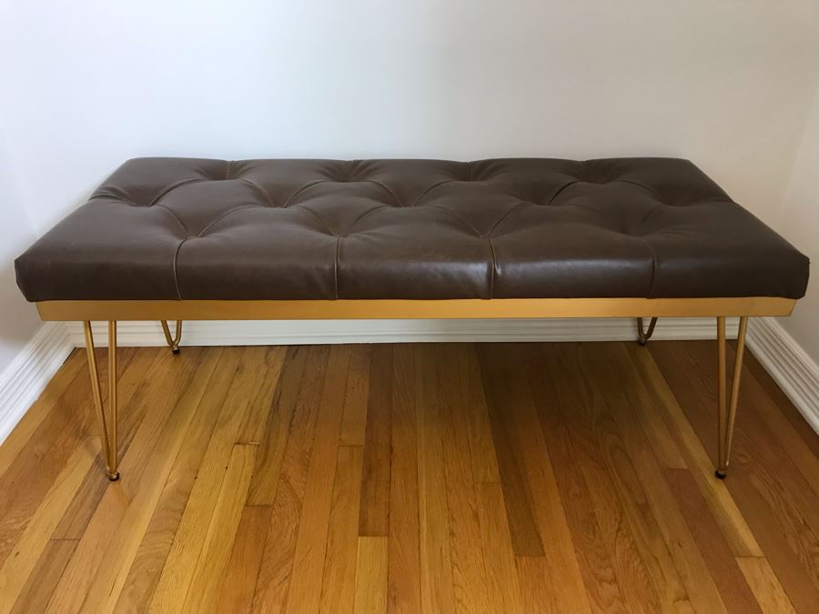 Safavieh Marcella Metal Mid-Century Modern Style Hairpin Legs Bench 47W X 20D X 18H [Photo 2]