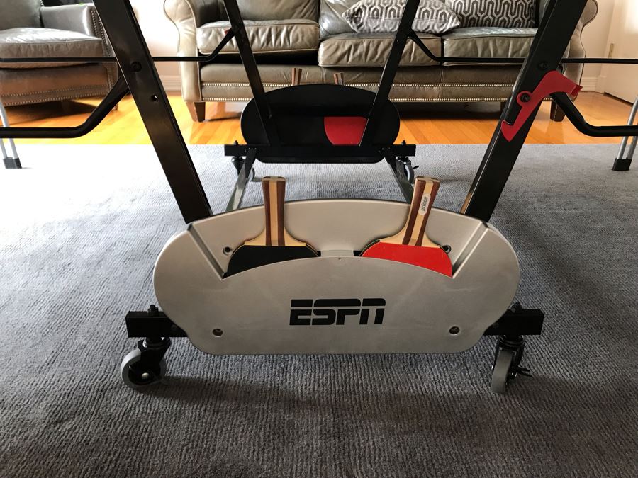 ESPN Folding Portable Ping Pong Table With (4) Paddles And Balls 108L X 60W X 36H [Photo 6]