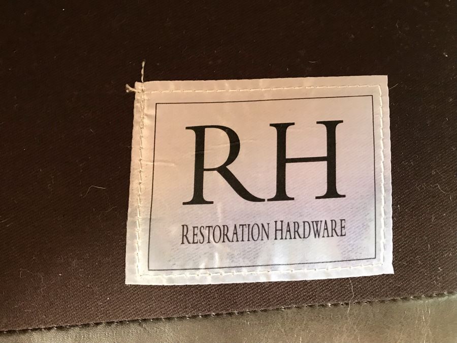 Restoration Hardware Leather Armchair With Nailheads 30W X 30D X 32H [Photo 2]