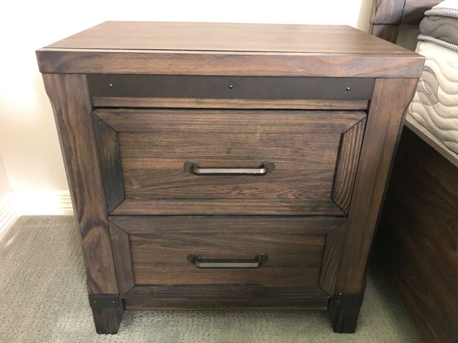 Bedroom Set: Dresser With Mirror 58W X 16D X 36H, Pair Of Nightstands 24W X 16D X 25H And King Size Bed, Mattress And Box Spring - Note This Set Is Pressboard Furniture And Not Solid Wood [Photo 10]