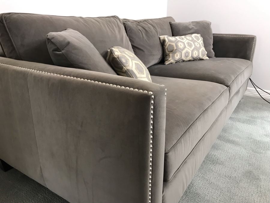 Sofa With Nailheads And (4) Throw Pillows 80W X 43D X 35H [Photo 8]