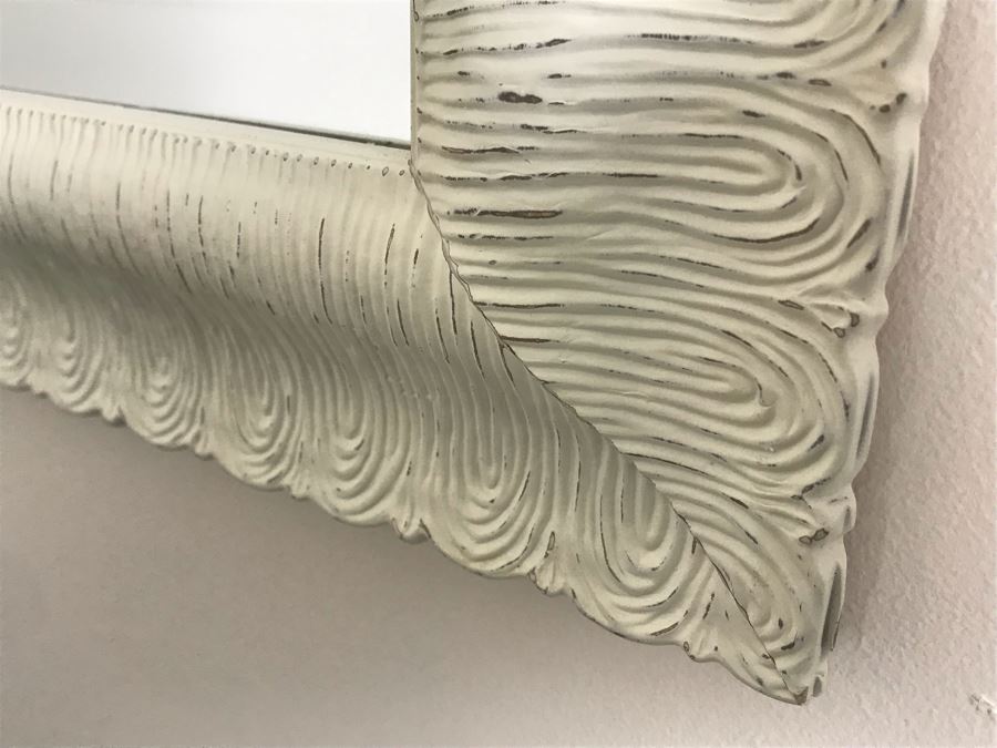 White Beveled Glass Wall Mirror 34 X 28 [Photo 4]