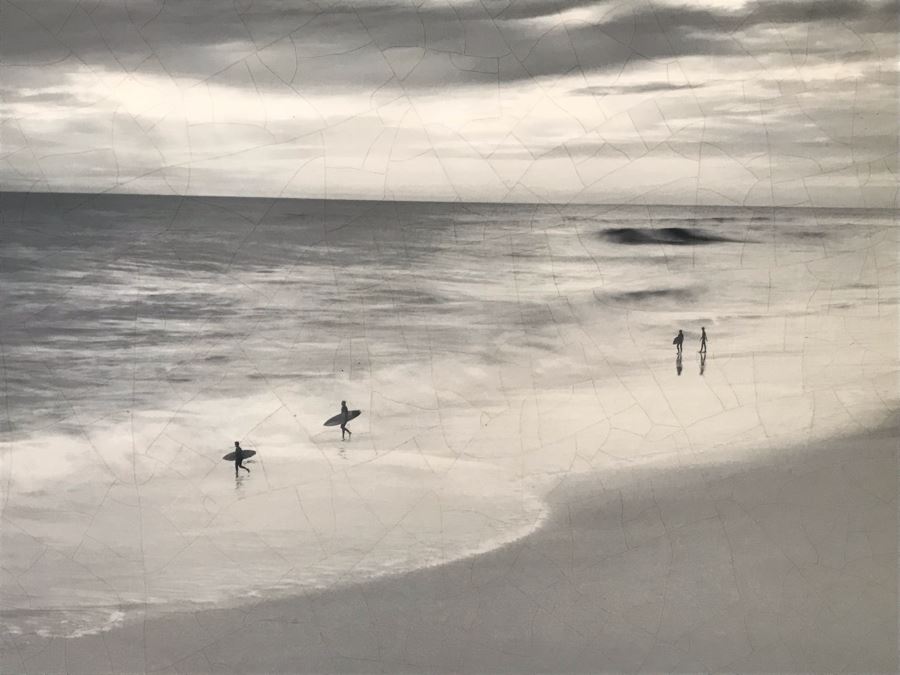 Surfers Before The Storm Canvas Print With Silvered Wooden Frame 40 X 40 [Photo 4]