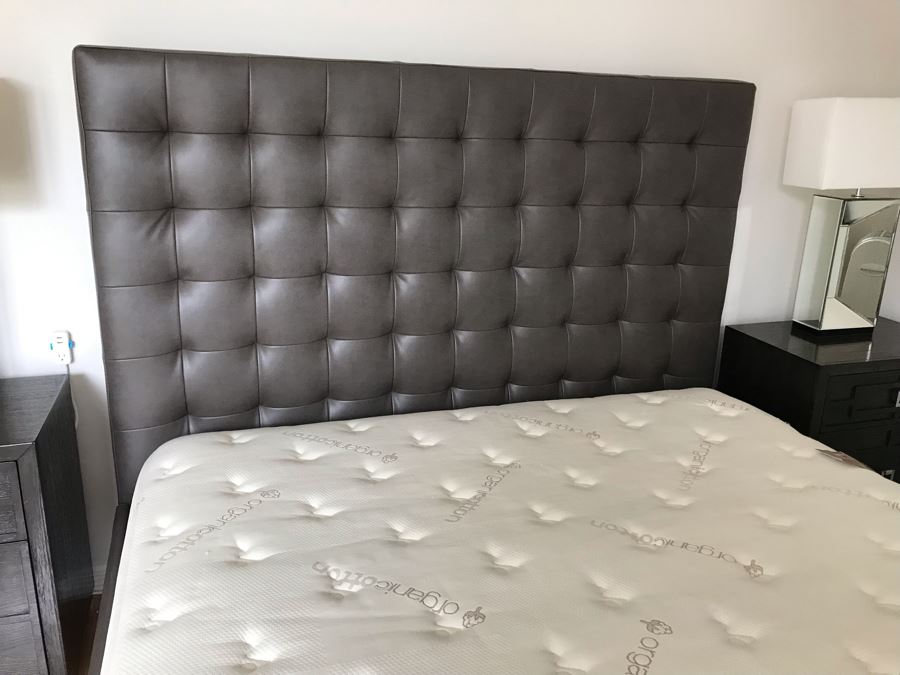 Tufted Padded Bed Headboard And Footboard With Saatva Ultra-Premium Luxury Mattress With Organic Cotton 76W X 96L X 62H [Photo 6]