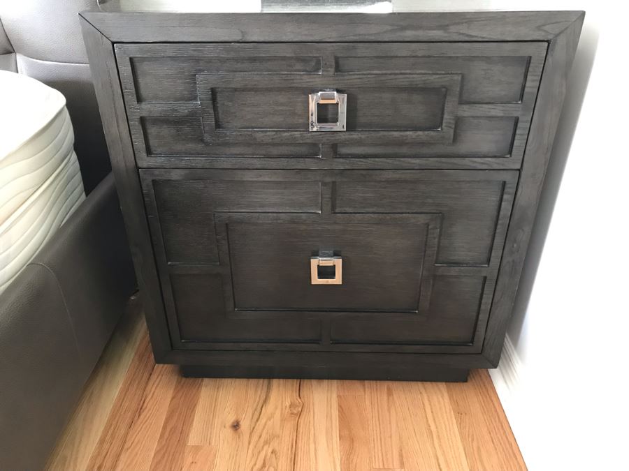 Pair Of Z Gallerie Gunnar Collection 2-Drawer Nightstands Side Tables 27W X 18D X 29H Retails $998 [Photo 6]