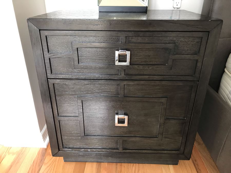 Pair Of Z Gallerie Gunnar Collection 2-Drawer Nightstands Side Tables 27W X 18D X 29H Retails $998