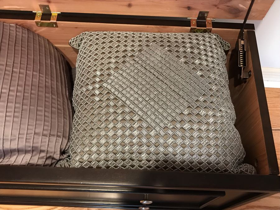 Cedar Hinged Trunk With Various Throw Pillows 40W X 16D X 19H [Photo 8]