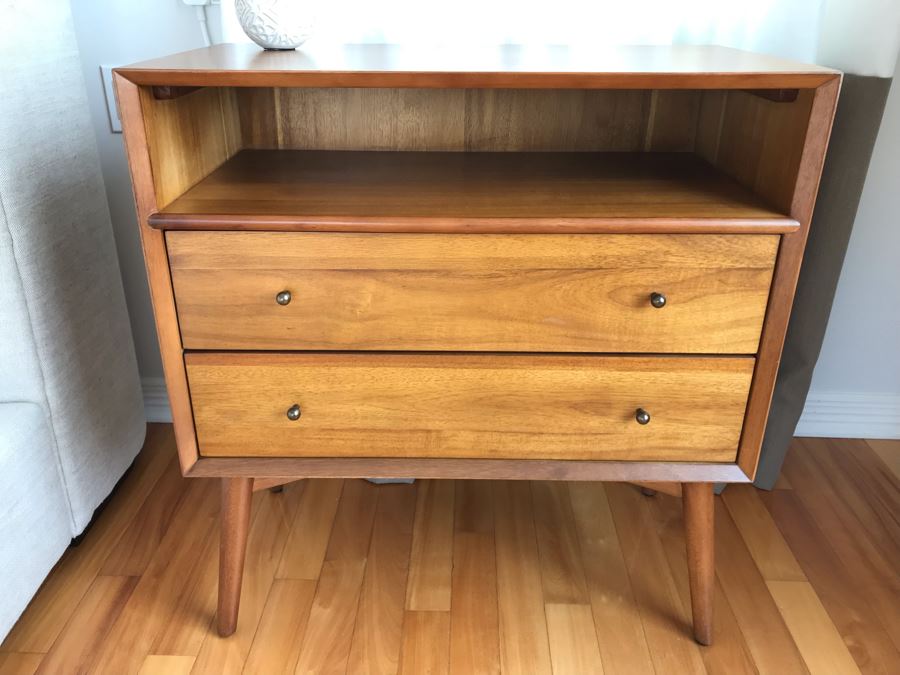 Pair Of West Elm Mid-Century Danish Modern Style Nightstands End Tables 28W X 15D X 30H [Photo 9]