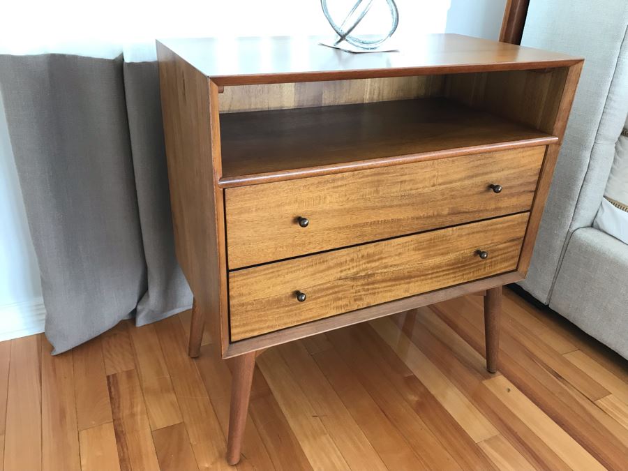 Pair Of West Elm Mid-Century Danish Modern Style Nightstands End Tables 28W X 15D X 30H [Photo 4]