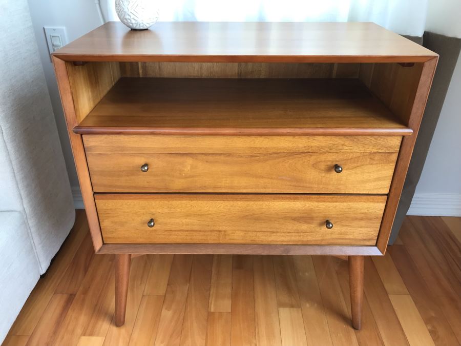 Pair Of West Elm Mid-Century Danish Modern Style Nightstands End Tables 28W X 15D X 30H [Photo 8]