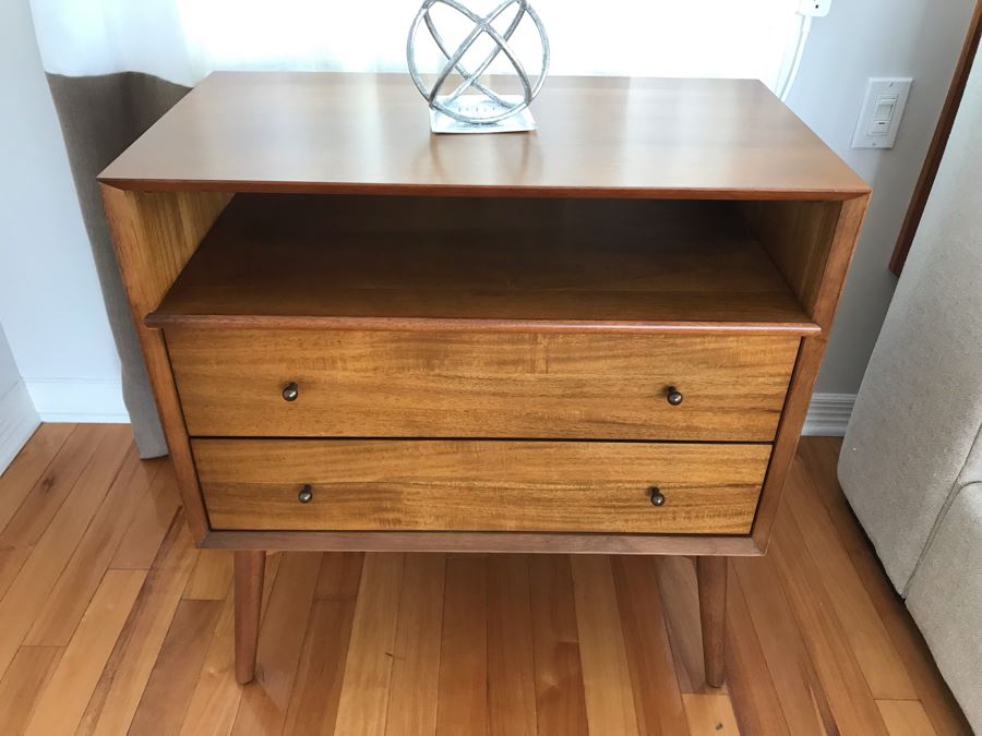 Pair Of West Elm Mid-Century Danish Modern Style Nightstands End Tables 28W X 15D X 30H [Photo 3]