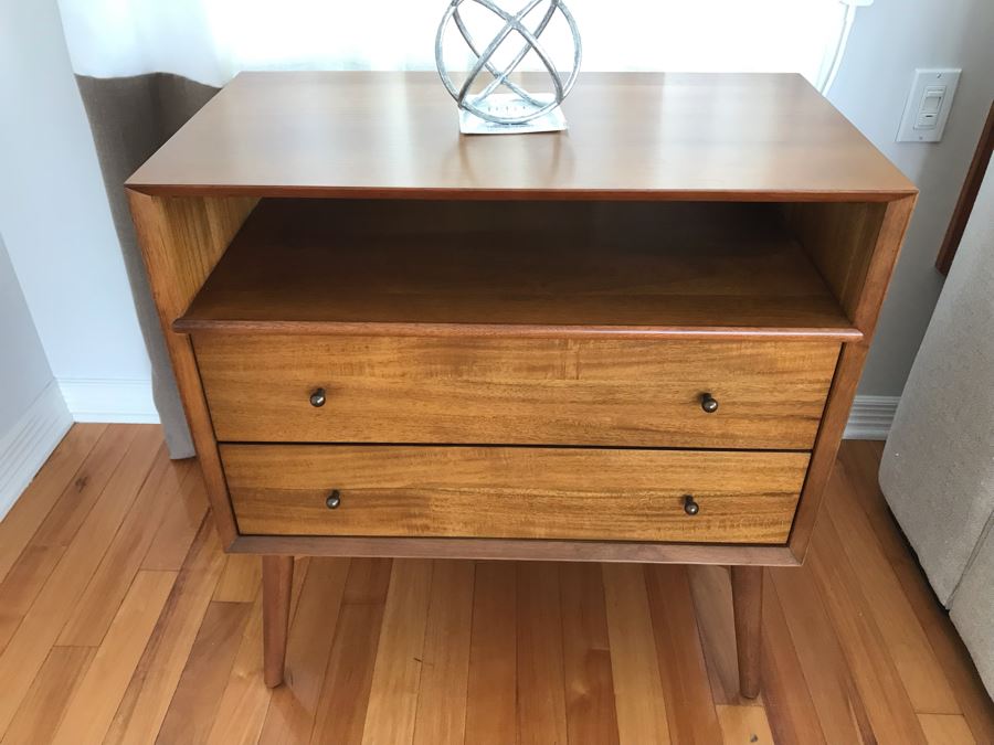 Pair Of West Elm Mid-Century Danish Modern Style Nightstands End Tables 28W X 15D X 30H [Photo 2]