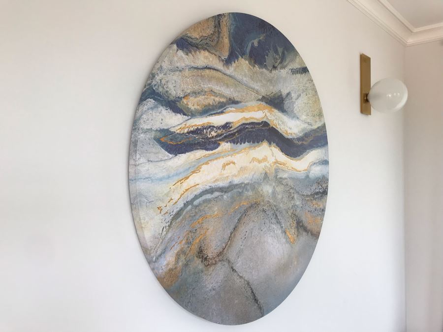 Round Canvas Marbleized Print 40D [Photo 4]