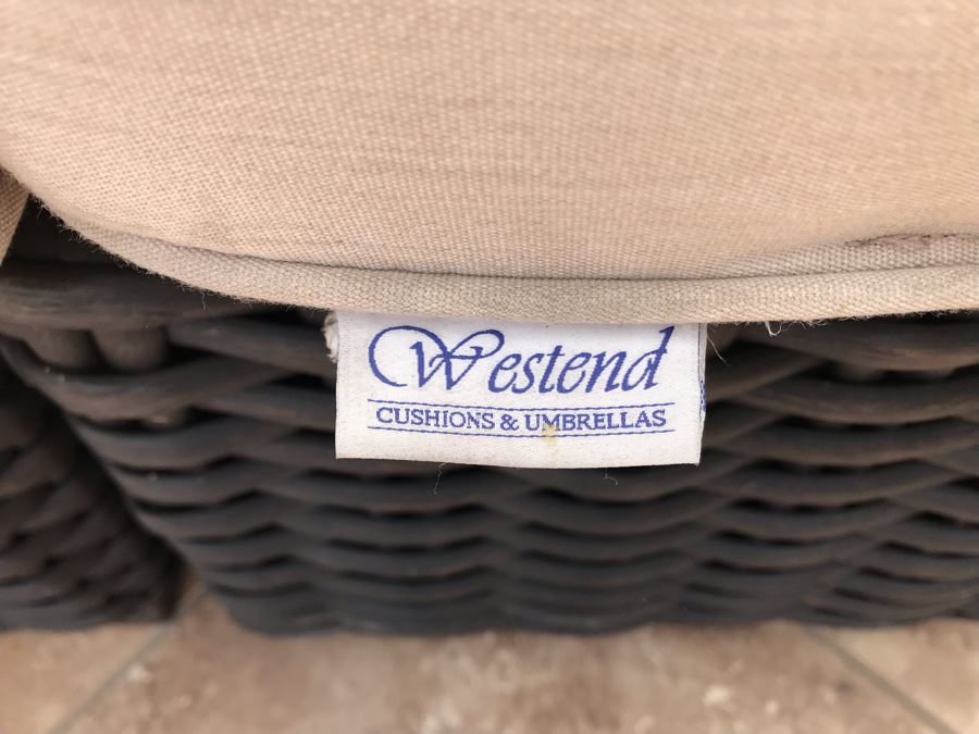 Sunset West Fine Outdoor Wicker Furniture Set With Sectional Lounge Set 120 X 92 X 40 And Pair Of Side Tables 23 X 23 X 19 Retails $4,000+ [Photo 21]