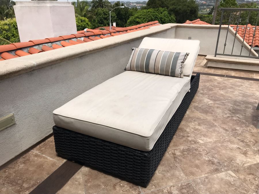 Sunset West Fine Outdoor Wicker Furniture Chaise Lounge Chair 30W X 78L X 18H Retails $1,700 [Photo 4]