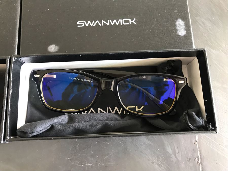 (2) Pair Of Swanwick Glasses - Night Swannies Classic (Black) Regular And Day Swannies Classic (Black) Regular With Boxes [Photo 5]