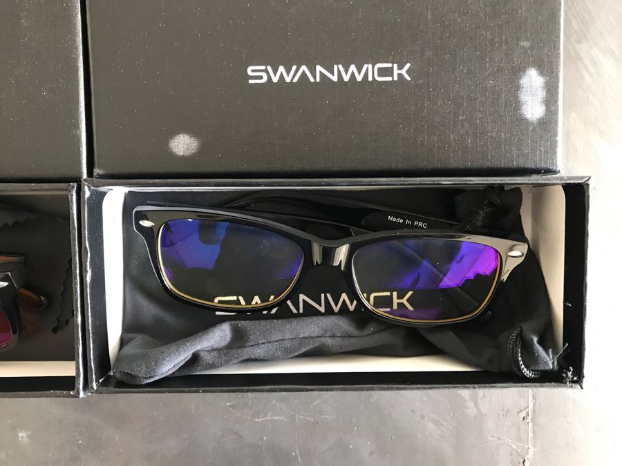 (2) Pair Of Swanwick Glasses - Night Swannies Classic (Black) Regular And Day Swannies Classic (Black) Regular With Boxes [Photo 6]