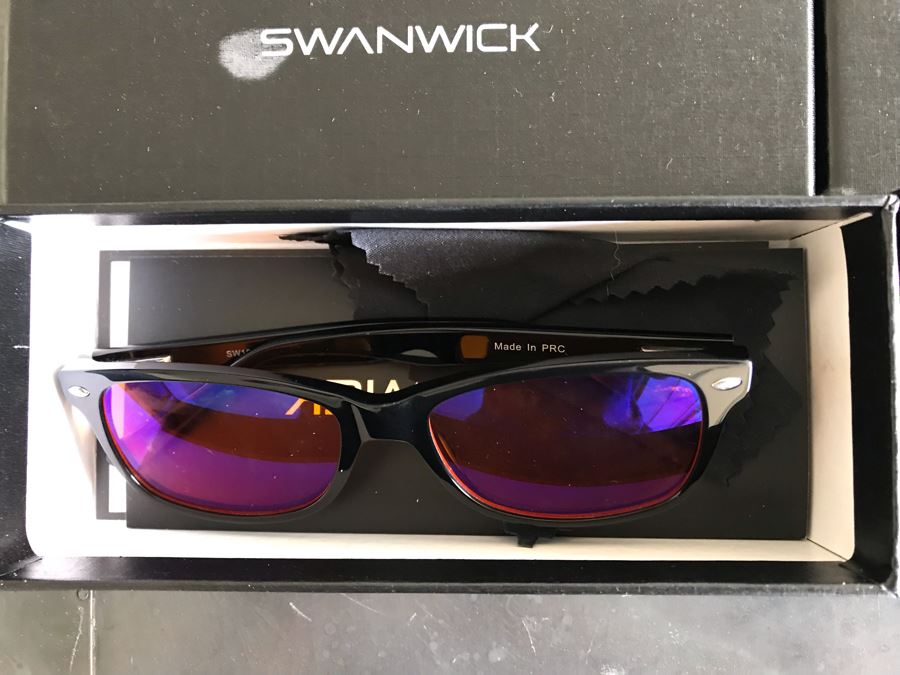 (2) Pair Of Swanwick Glasses - Night Swannies Classic (Black) Regular And Day Swannies Classic (Black) Regular With Boxes [Photo 3]