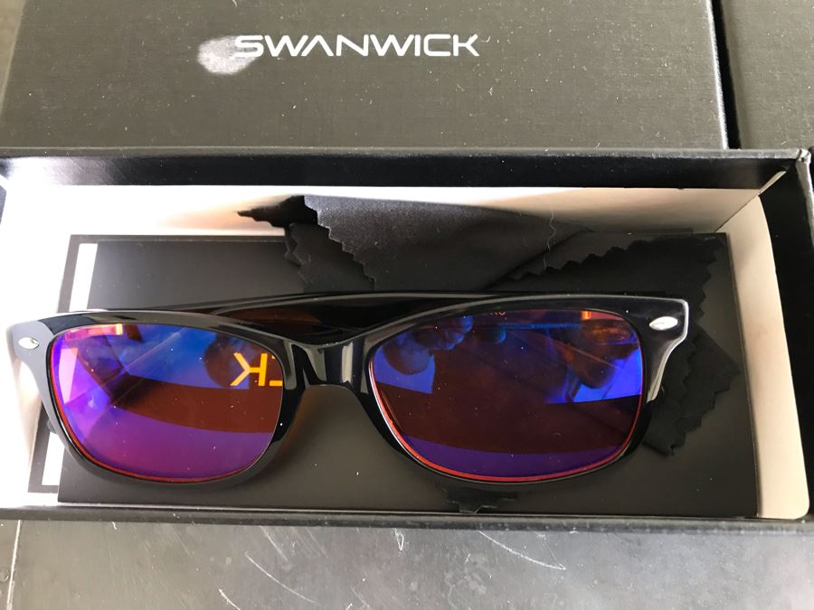 (2) Pair Of Swanwick Glasses - Night Swannies Classic (Black) Regular And Day Swannies Classic (Black) Regular With Boxes [Photo 2]