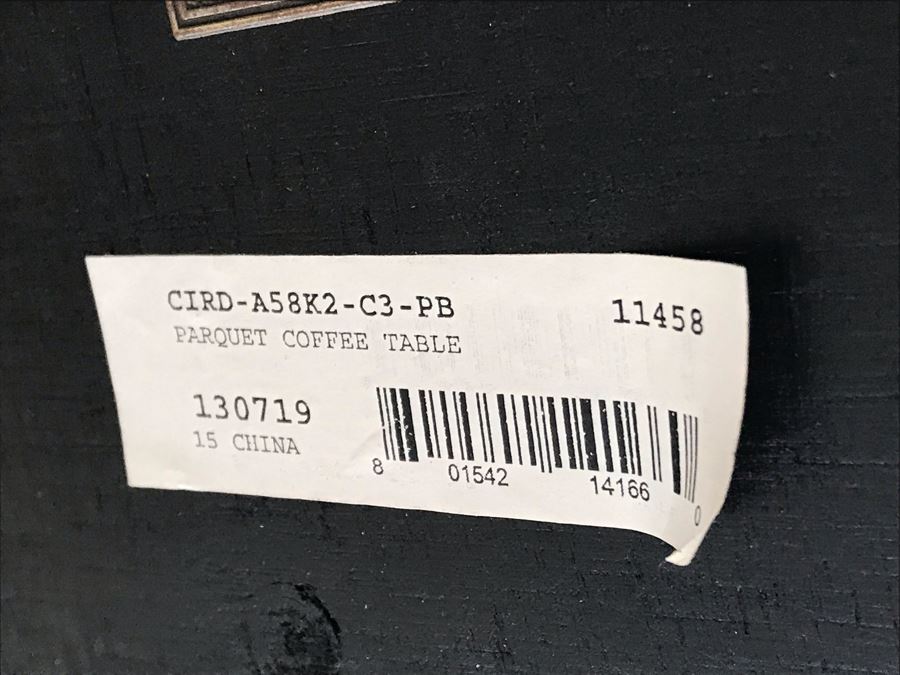 Parquet Coffee Table Recycled Wood With Metal Base 53W X 26D X 18H [Photo 10]