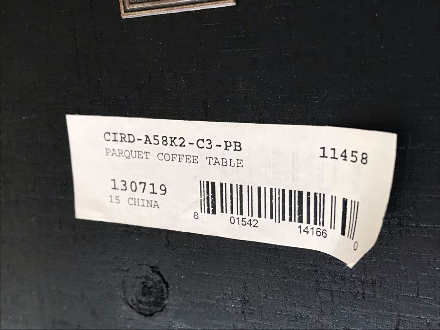 Parquet Coffee Table Recycled Wood With Metal Base 53W X 26D X 18H [Photo 8]