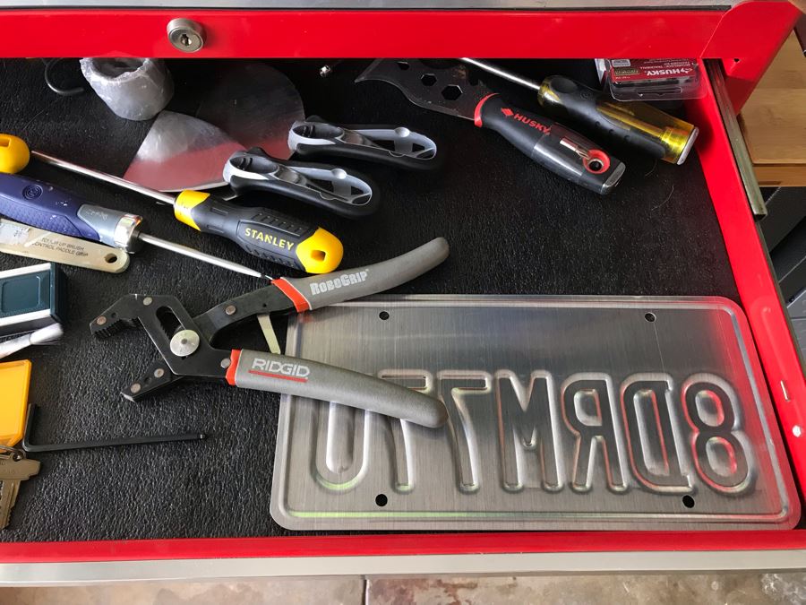 Husky Professional Tool Chest Box On Casters Filled With Tools - See Photos [Photo 6]