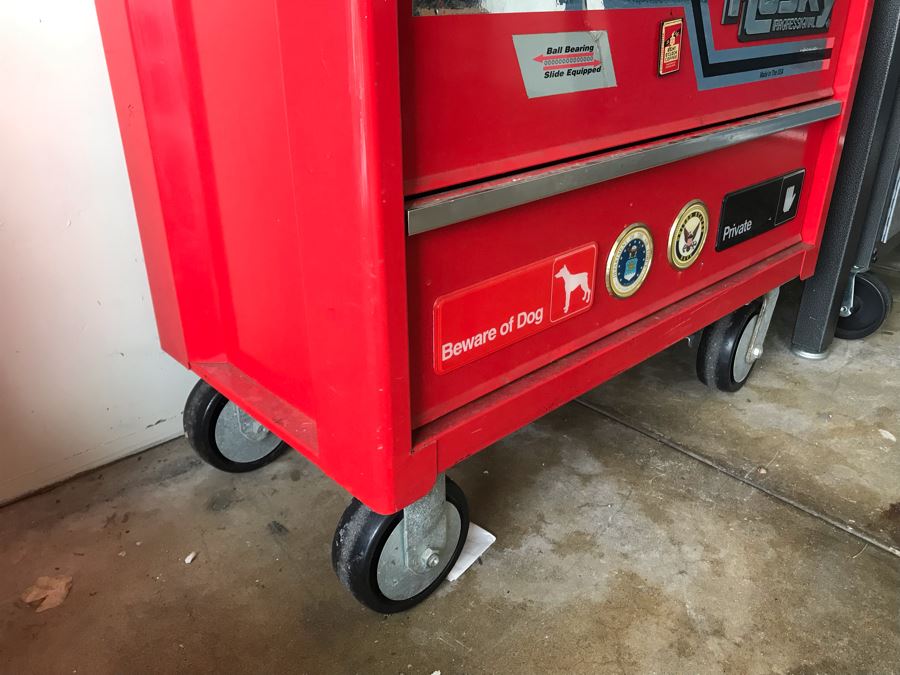 Husky Professional Tool Chest Box On Casters Filled With Tools - See Photos