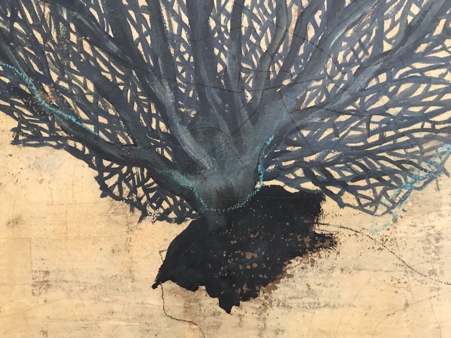 Canvas Coral Print Wall Art Gold Tones 30 X 34 [Photo 4]