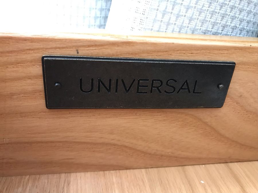 Pair Of White Wooden Nightstands With Built-In Power Strips By Universal Furniture 27W X 20D X 30H [Photo 3]