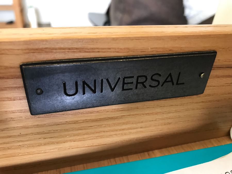 Pair Of White Wooden Nightstands With Built-In Power Strips By Universal Furniture 27W X 20D X 30H [Photo 6]