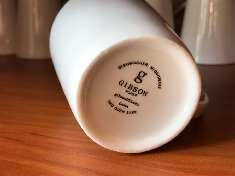 Set Of (14) Gibson Home White Coffee Cups Mugs [Photo 3]