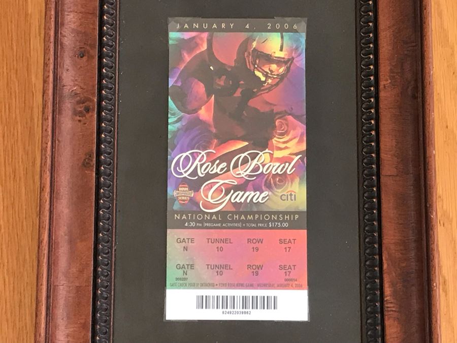 Just Added - Framed Rose Bowl National Championship Game Ticket January 4, 2006 University Of Texas Longhorns Vs USC Trojans  [Photo 2]