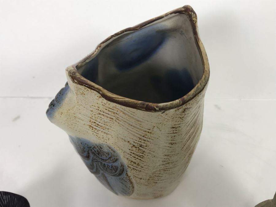 JUST ADDED - Owl Collection Featuring Carved Stone Owl, Carved Wooden Owl, Cermaic Owl Planter And Hand Painted Rock [Photo 12]