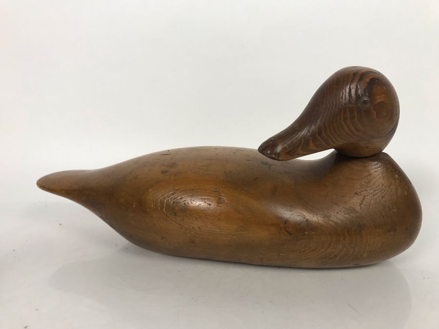 JUST ADDED - Carved Wooden Duck Decoy And Old San Diego Federal Savings And Loan Association Conestoga Wagon Metal Figurine [Photo 4]