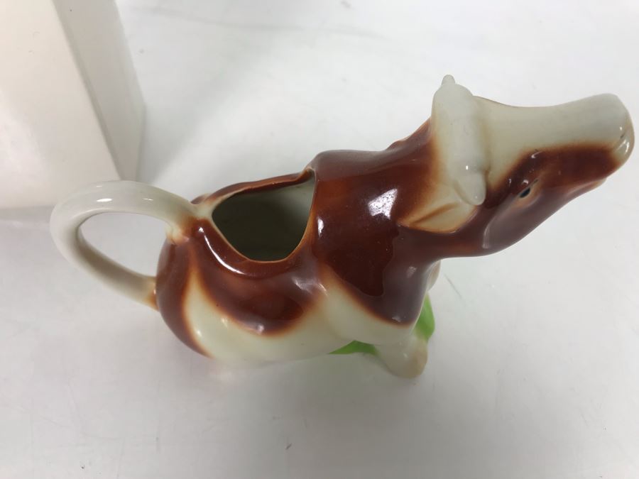 JUST ADDED - Vintage Tony Wood Staffordshire England Cow Milk Creamer And Ceramic Milk Carton Figurine [Photo 4]
