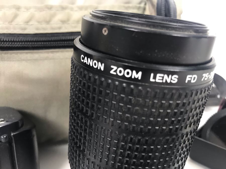 JUST ADDED - Canon Photography Lot Featuring Canon T50 Camera, Flash, Three Canon Camera Lenses, Filters And Camera Bag [Photo 11]