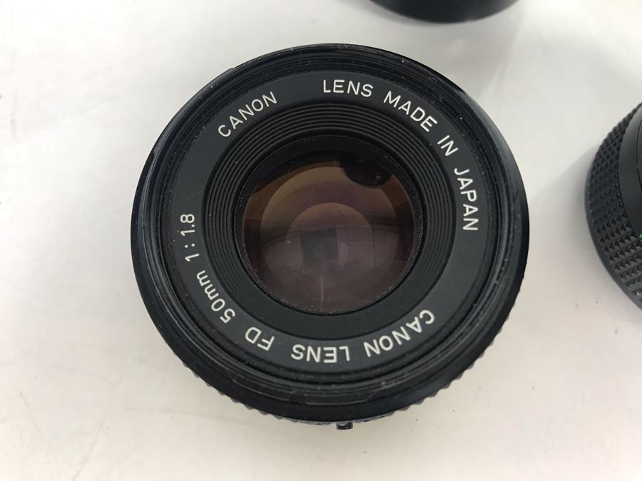 JUST ADDED - Canon Photography Lot Featuring Canon T50 Camera, Flash, Three Canon Camera Lenses, Filters And Camera Bag [Photo 7]