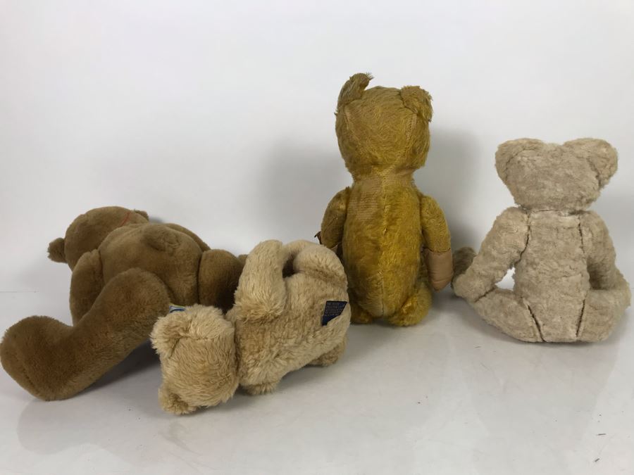 JUST ADDED - Jointed Stuffed Teddy Bear Lot Featuring Two Older Bears [Photo 11]
