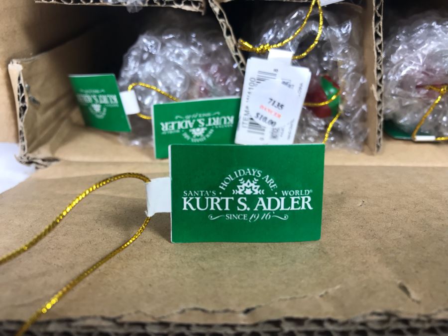 JUST ADDED - Kurt S. Adler New Christmas Ornament Lot With Green Metal Display Fixture - Retails $160 [Photo 4]