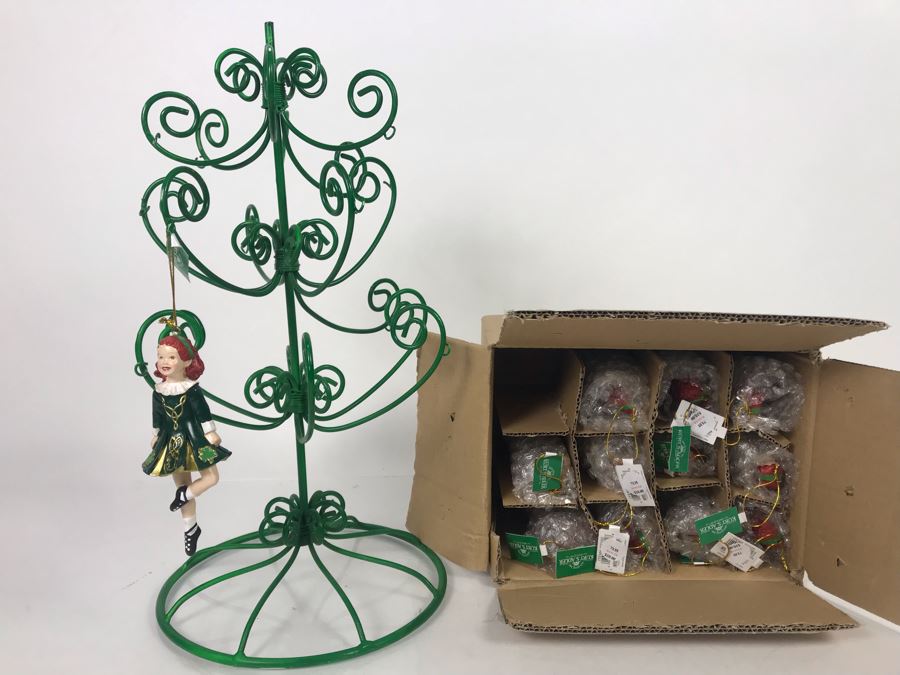 JUST ADDED - Kurt S. Adler New Christmas Ornament Lot With Green Metal Display Fixture - Retails $160 [Photo 2]