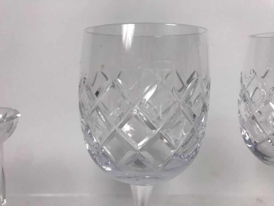 JUST ADDED - Waterford Crystal Lot With (2) Stemware Glasses And Pair Of Candlesticks [Photo 3]