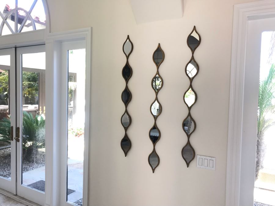 Set Of (3) Designer Ornamental Wall Mirrors 50'L [Photo 2]