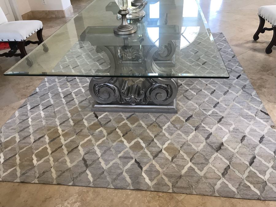 Hand-Stitched Woven Animal Hide Area Rug Made In India Dorado Collection DB-04 By Loloi 9'9' X 7'9' Retails $1,369 [Photo 2]