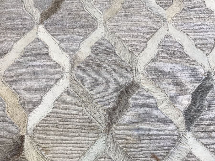 Hand-Stitched Woven Animal Hide Area Rug Made In India Dorado Collection DB-04 By Loloi 9'9' X 7'9' Retails $1,369 [Photo 3]