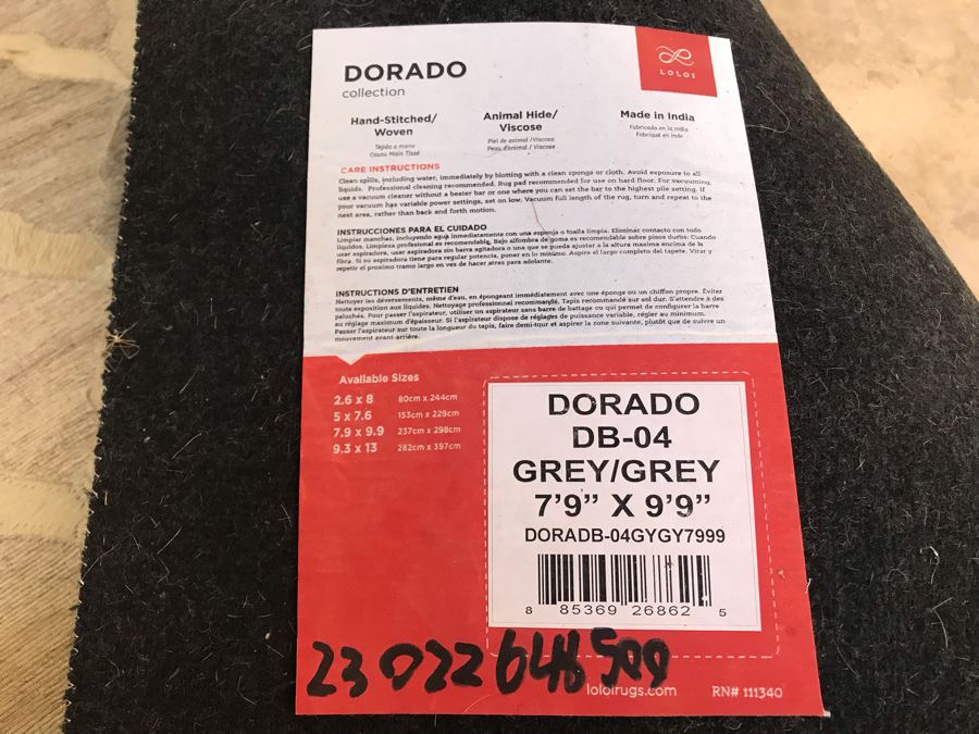 Hand-Stitched Woven Animal Hide Area Rug Made In India Dorado Collection DB-04 By Loloi 9'9' X 7'9' Retails $1,369 [Photo 8]