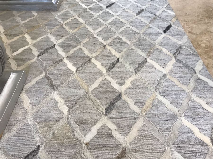 Hand-Stitched Woven Animal Hide Area Rug Made In India Dorado Collection DB-04 By Loloi 9'9' X 7'9' Retails $1,369 [Photo 4]