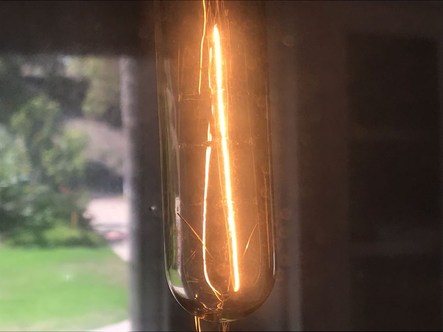 Set Of (3) Hanging Pendant Glass Bulb Light Fixtures [Photo 8]